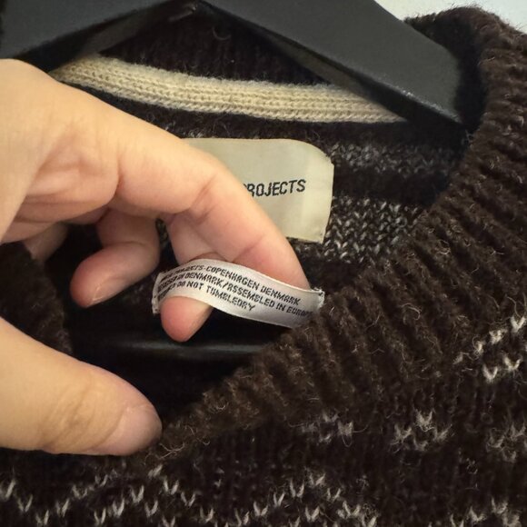 NORSE PROJECTS FAIR ISLE WINTER SWEATER SIZE SMALL 100% pure wool - Picture 3 of 11